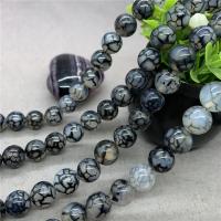 Natürliche Drachen Venen Achat Perlen, Naturstein, rund, poliert, verschiedene Größen vorhanden, verkauft per ca. 15 ZollInch Strang