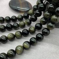 Gold Obsidian Beads Round polished Sold Per Approx 15 Inch Strand