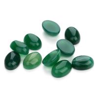 Agate Cabochon, Green Agate, Ellipse, polished, DIY & different size for choice, green, 10PCs/Bag, Sold By Bag