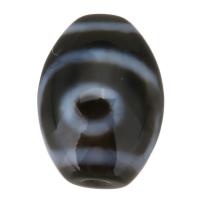 Natuurlijke Tibetaanse Agaat Dzi Beads, Ovaal, drieogige & two tone, 10x12mm, Gat:Ca 2mm, Verkocht door PC
