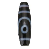 Natürliche Tibetan Achat Dzi Perlen, oval, zwei Augen & zweifarbig, Grad AAA, 12x38mm, Bohrung:ca. 2mm, verkauft von PC