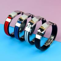 Bracelete de aço inoxidável, banhado, joias de moda & unissex, Mais cores pare escolha, 210x15mm, vendido por PC