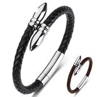 Microfiber PU Bracelet, with Stainless Steel, fashion jewelry, more colors for choice, 6mm, Sold By Strand