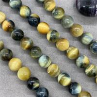 Tigerauge Perlen, rund, poliert, verschiedene Größen vorhanden, verkauft per ca. 15 ZollInch Strang