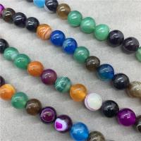 Prirodni Rainbow ahat perle, Rainbow Agate, Krug, uglađen, različite veličine za izbor, Prodano Per Približno 15 inčni Strand