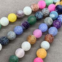 Natürliche Effloresce Achat Perlen, Auswitterung Achat, rund, poliert, verschiedene Größen vorhanden, gemischte Farben, verkauft per ca. 15 ZollInch Strang