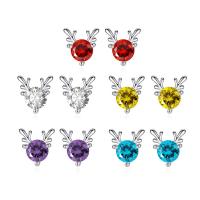 Tibetan Style Stud Earring, with Rhinestone, plated, for woman, more colors for choice, nickel, lead & cadmium free, 9x9mm, 5Pairs/Bag, Sold By Bag