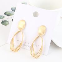 Brass Drop Earring, durable & fashion jewelry, golden, 39x20mm, Sold By Pair
