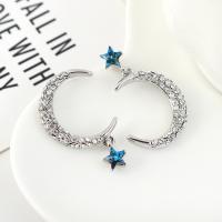 Asymmetric Earrings Zinc Alloy with Rhinestone durable & fashion jewelry Sold By Pair