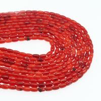 Perles en corail naturel, pilier, poli, DIY, rouge, 8*5mm, Vendu par brin