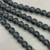 Perles Agates Noires naturelles, agate noire, Rond, poli, normes différentes pour le choix & givré, noire, Vendu par Environ 15 pouce brin