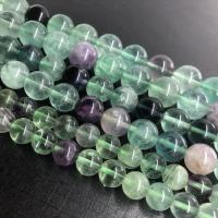 Fluoritni perle, Zelena Fluorite, Krug, uglađen, različite veličine za izbor, Prodano Per Približno 15 inčni Strand