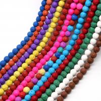Natural Lava Beads, Round, polished, DIY & different size for choice, more colors for choice, Sold By Strand