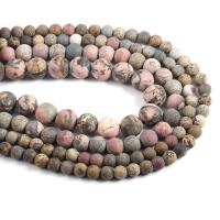 Gemstone Jewelry Beads Chinese Painting Stone Round DIY & frosted Sold Per Approx 42 cm Strand