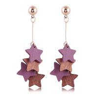 Wood Earring Zinc Alloy with Wood plated for woman nickel lead & cadmium free Sold By Bag