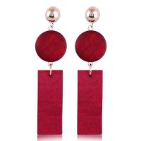 Wood Earring Zinc Alloy with Wood plated for woman nickel lead & cadmium free Sold By Bag