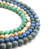Perles turquoises, turquoise synthétique, Rond, poli, différentes couleurs et motifs pour le choix & DIY & normes différentes pour le choix, plus de couleurs à choisir, Vendu par brin