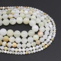 Natural Jade Beads, Pale Brown Jade, Round, polished, DIY & different size for choice, mixed colors, Sold By Strand