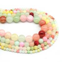 Natural Jade Beads Jade Afghanistan Round polished DIY mixed colors Sold By Strand