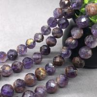 Natural Quartz Jewelry Beads Purple Phantom Quartz polished & faceted purple Sold Per Approx 15 Inch Strand