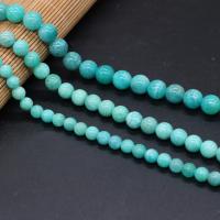 Natural Amazonite Beads, ​Amazonite​, Round, plated, DIY & different size for choice, turquoise blue, Sold By Strand