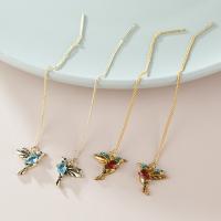 Zinc Alloy Thread Through Earrings Bird plated fashion jewelry & for woman 100*11mm Sold By Pair