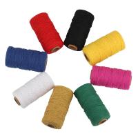 Cordon en coton, Placage, durable & Respirant, plus de couleurs à choisir, 2mm, 100m/bobine, Vendu par bobine