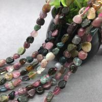 Tourmaline Beads irregular polished DIY multi-colored Sold By Strand