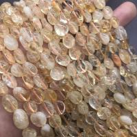 Gelbquarz Perlen Perle, Klumpen, poliert, verschiedene Größen vorhanden, verkauft von Strang
