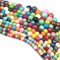 Gemstone Jewelry Beads Natural Stone Round DIY multi-colored Sold By Strand