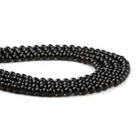 Natürliche schwarze Achat Perlen, Schwarzer Achat, rund, DIY & verschiedene Größen vorhanden, schwarz, verkauft von Strang
