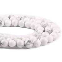 Perles bijoux en pierres gemmes, Magnésite, Rond, DIY & normes différentes pour le choix, blanc, Vendu par brin