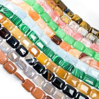 Perles de pierres précieuses mixtes, Pierre naturelle, rectangle, DIY, plus de couleurs à choisir, 13x18mm, 22PC/brin, Vendu par brin