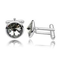 Cufflinks, Tibetan Style, with Austrian Crystal, fashion jewelry, more colors for choice, Sold By Strand