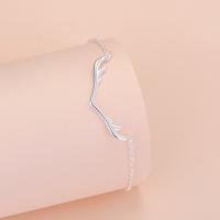 Brass Bracelet & Bangle Antlers plated fashion jewelry & for woman silver color 160+30*31mm Sold By Strand