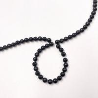 Zwarte obsidiaan kralen, Obsidian, Ronde, verschillende grootte voor keus, Per verkocht Ca 15 inch Strand