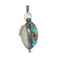 Tibetan Style Leaf Pendants, plated, 13mm, 20PCs/Lot, Sold By Lot
