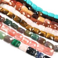 Perles de pierres précieuses mixtes, Pierre naturelle, rectangle, DIY & normes différentes pour le choix, plus de couleurs à choisir, 12x16mm, 20PC/brin, Vendu par brin