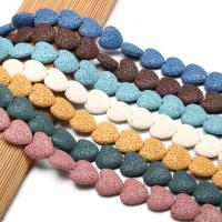 Natural Lava Beads, Heart, DIY, more colors for choice, 20x20x7mm, 20PCs/Strand, Sold By Strand