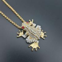 Stainless Steel Pendants, 316L Stainless Steel, with 316 Stainless Steel, Frog, plated, DIY, golden, 35*32mm, Sold By PC
