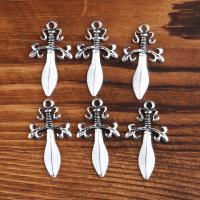 Zinc Alloy Pendants Sword plated DIY silver color 18*34mm Sold By PC