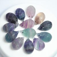 Fashion Decoration, Colorful Fluorite, Hedgehog, Carved, for home and office, multi-colored, 33-35x21x10-14mm, Sold By PC