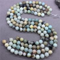 Amazonit Beads, Runde, poleret, forskellig størrelse for valg, Solgt Per Ca. 15 inch Strand