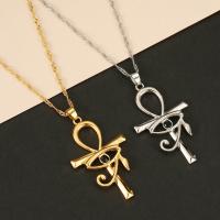 Zinc Alloy Jewelry Necklace Cross plated Unisex & micro pave cubic zirconia nickel lead & cadmium free Sold Per 17.7 Inch Strand