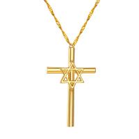 Tibetan Style Jewelry Necklace, Cross, plated, Unisex, more colors for choice, nickel, lead & cadmium free, 24.50x38mm, Sold Per 17.7 Inch Strand