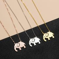 Stainless Steel Jewelry Necklace, Elephant, plated, Unisex, more colors for choice, nickel, lead & cadmium free, 26x20mm, Sold Per 18.5 Inch Strand