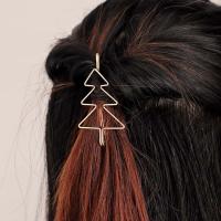 Haarspange, Zinklegierung, Weihnachtsbaum, plattiert, für Frau, keine, frei von Nickel, Blei & Kadmium, 46x41mm, verkauft von PC