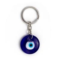 Zinc Alloy Key Clasp with Lampwork durable & Unisex blue Sold By PC