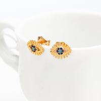 Evil Eye Earrings Brass with Cubic Zirconia fashion jewelry Sold By Pair
