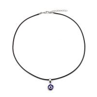 Evil Eye Jewelry Necklace Zinc Alloy with leather cord fashion jewelry & Unisex Sold By Strand